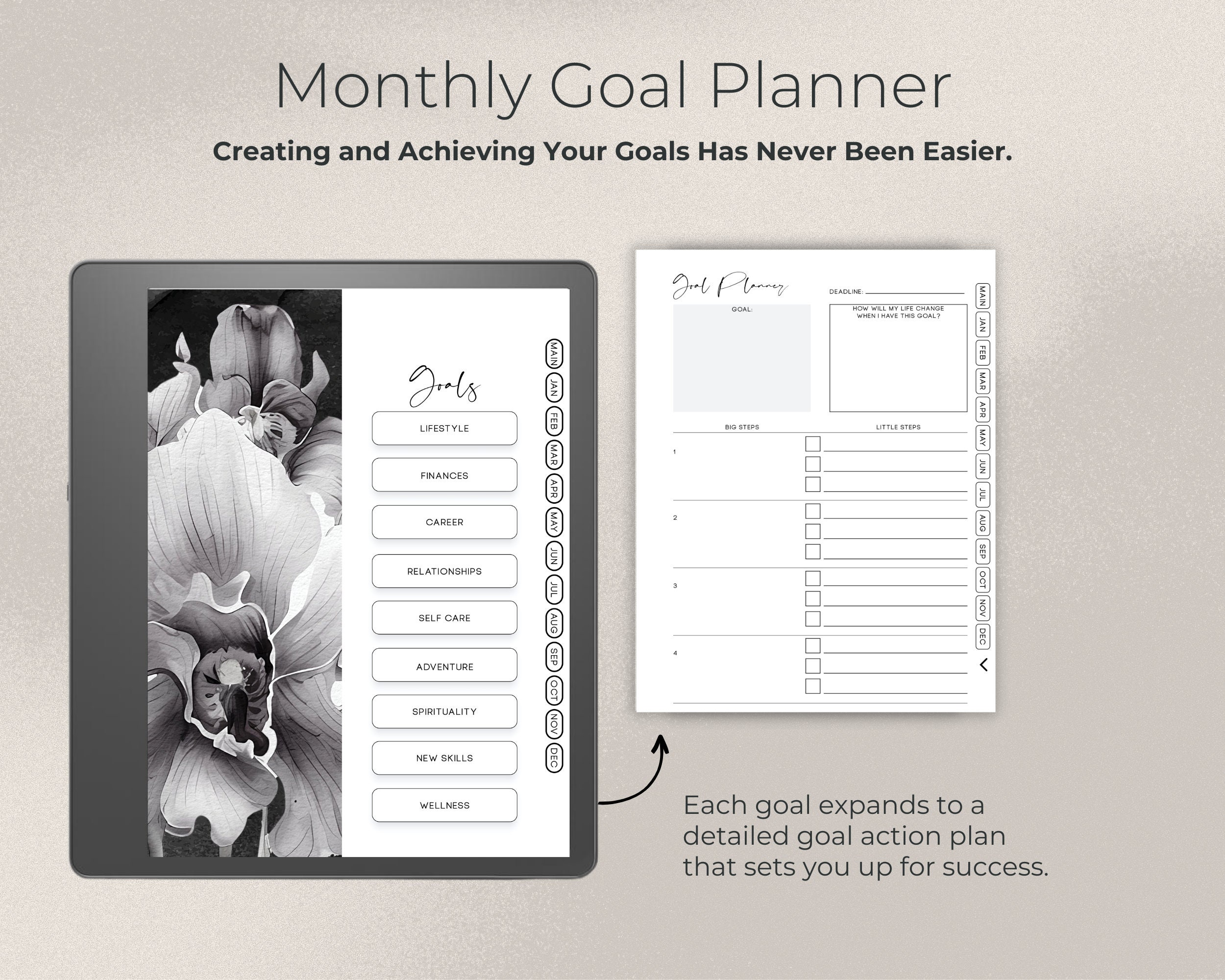 Planner Kindle Scribe, Digital Planner Kindle, Orchid Design Etsy