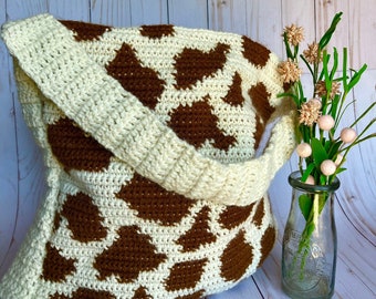 Cow Print Tote Bag Crochet Pattern