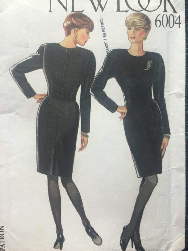 Plus Size Dress Sewing Pattern, New Look 6004, Vintage Dress 1990s, Little Black Dress, Size 8-10-12-14-18, Uncut image 7