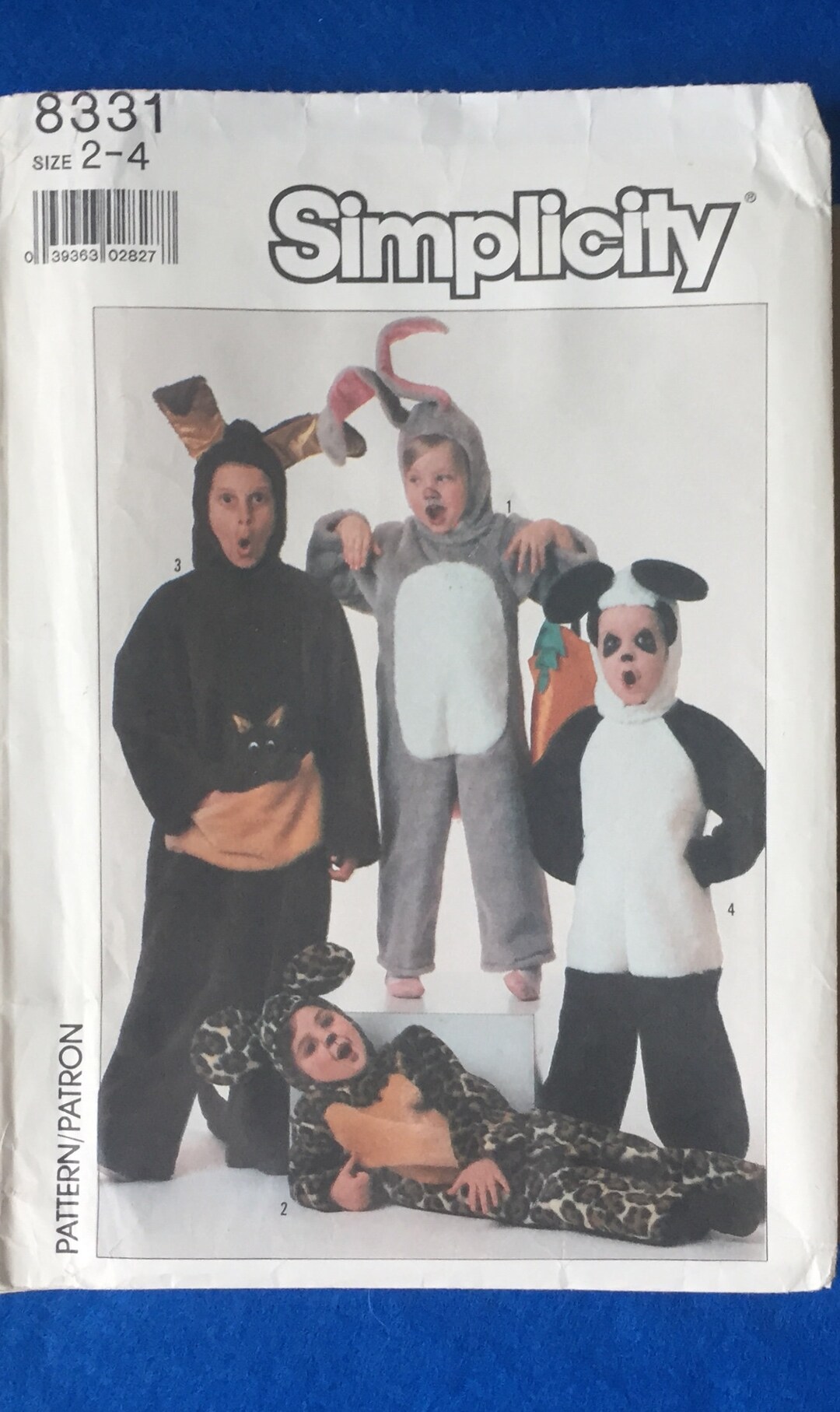 Children's Animal Costumes Sewing Pattern Sizes 24 Etsy