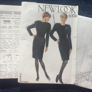 Plus Size Dress Sewing Pattern, New Look 6004, Vintage Dress 1990s, Little Black Dress, Size 8-10-12-14-18, Uncut image 2