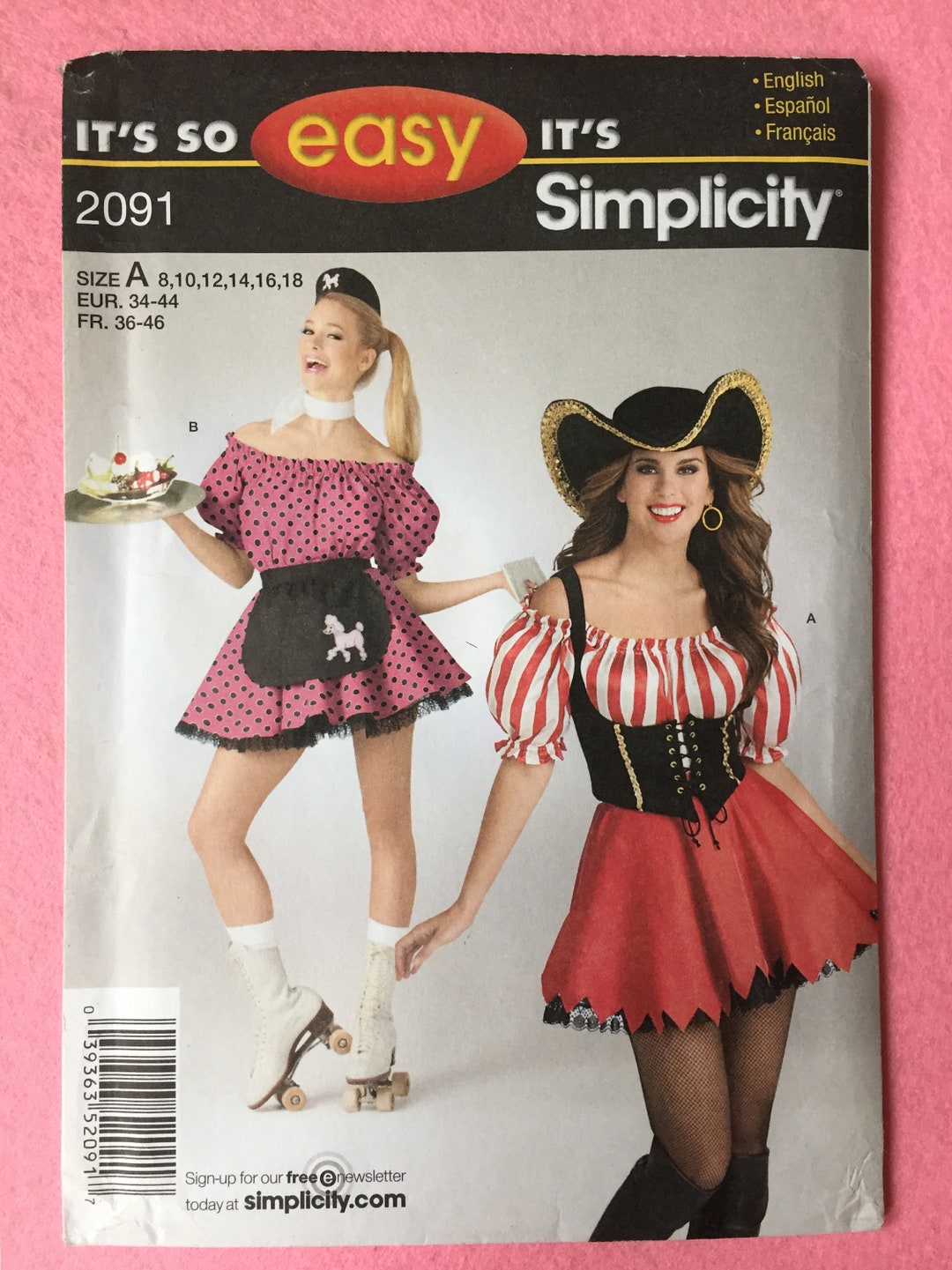 Womens Halloween Costume Sewing Pattern Pirate 50s Etsy