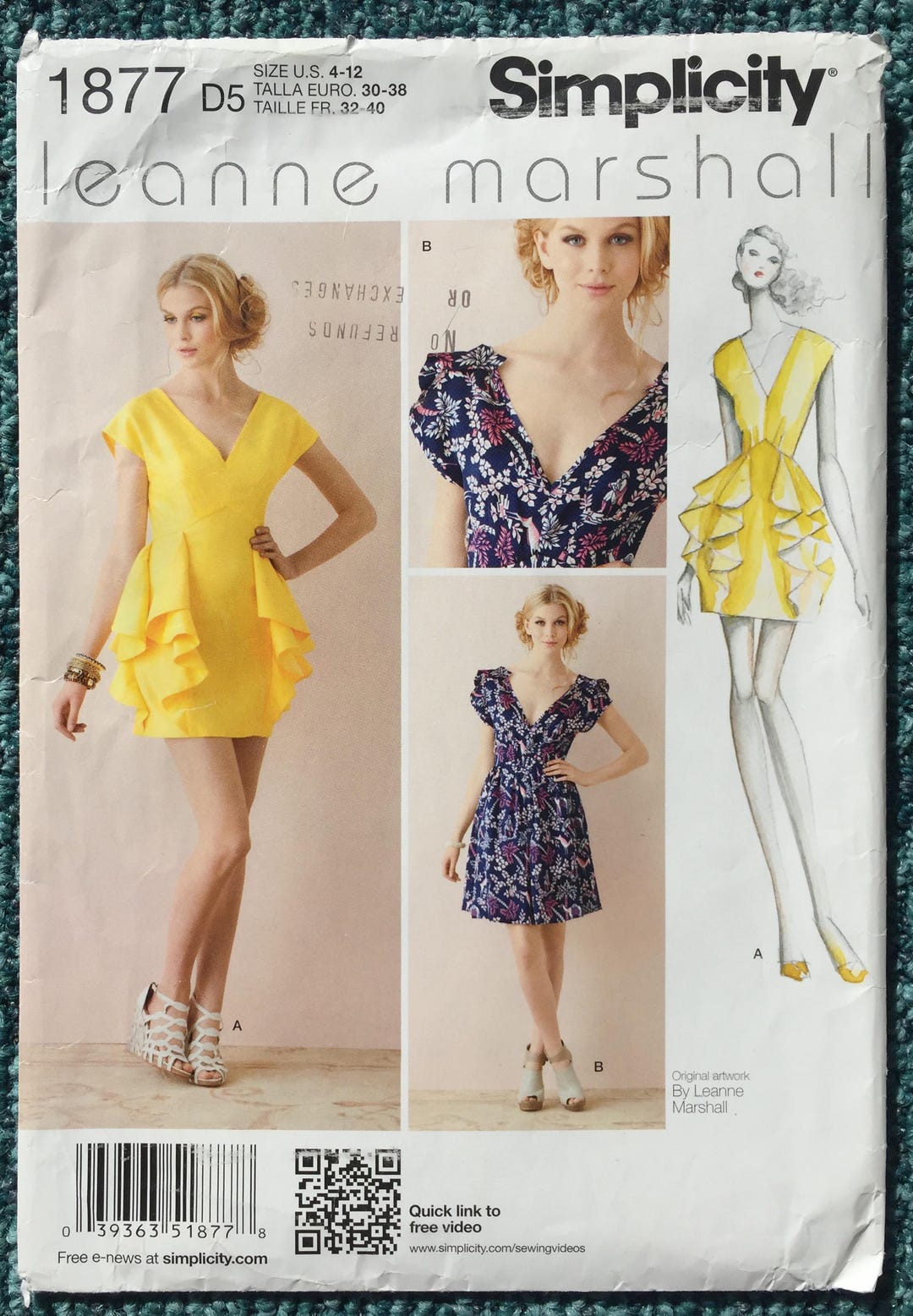 Dress Sewing Pattern, Simplicity 1877, Ruffle Dress, Leanne Marshall ...