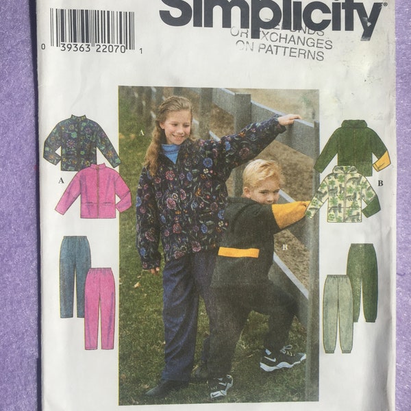 Schnittmuster Kinder Jacke & Hose, Kinder Winterjacke, Unisex Herbstjacke, Simplicity 8342, Größe 3-4-5, Brustweite 22-23-24, Uncut