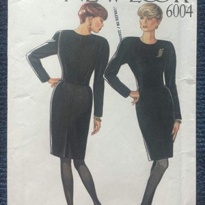 Plus Size Dress Sewing Pattern, New Look 6004, Vintage Dress 1990s, Little Black Dress, Size 8-10-12-14-18, Uncut image 1