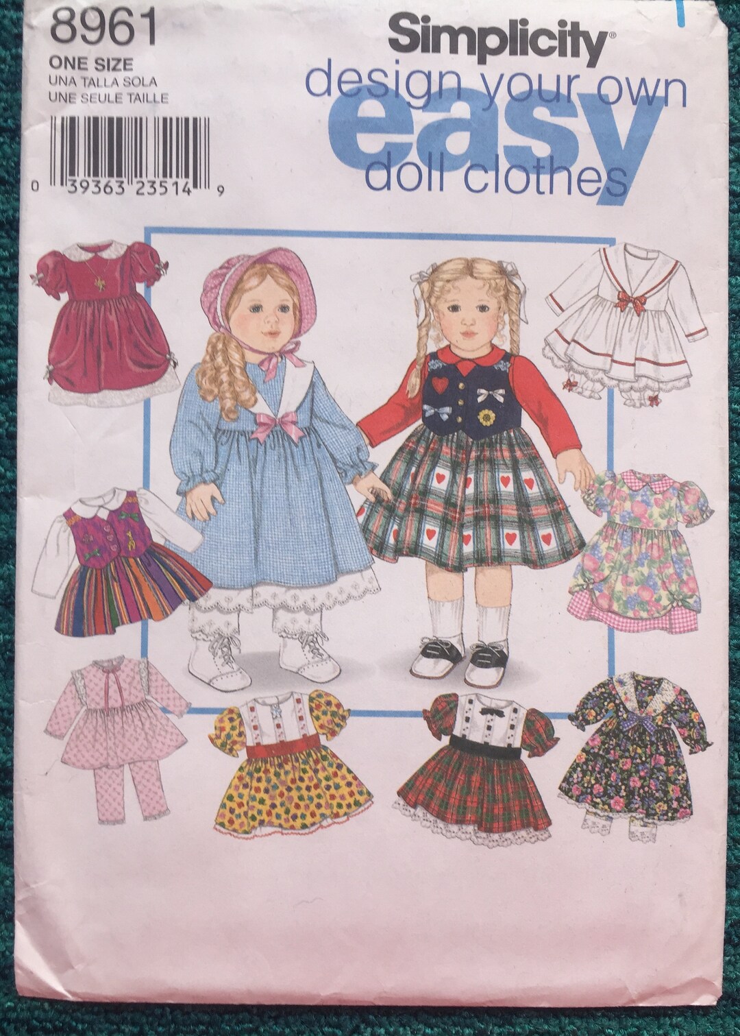 18 Doll Clothes Sewing Pattern 46cm, Simplicity 8961, Ruffle Pantaloons