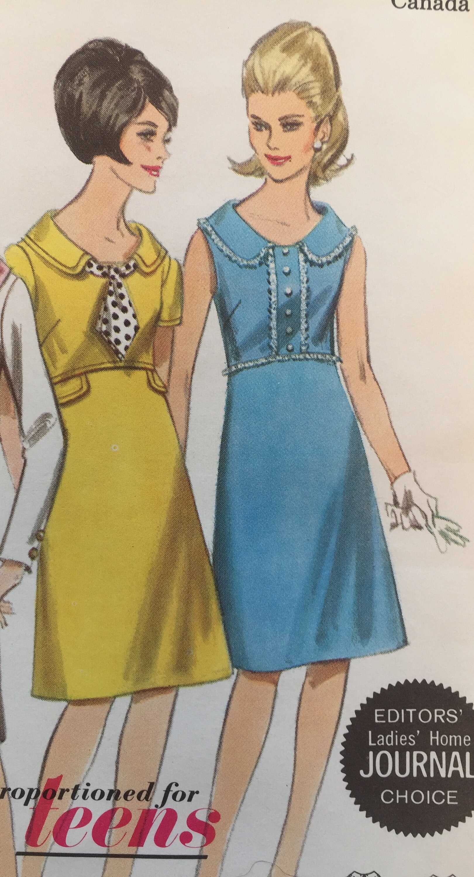 Vintage 60s Dress Sewing Pattern, Butterick 3771, One Piece Dress, Semifitted, Slight Aline