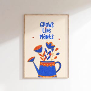 Colorful Flower Tea Pot Art Print | Flowers Wall Decor | Flower Print | Wildflower Botanical Poster | Kitchen Wall Decor | Digital Download