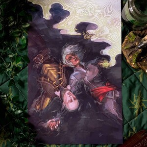 Fear of the Water - Solas and Lavellan, Dragon Age Art Print