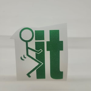 F It Sparkly Vinyl Decal  2 Inch tall