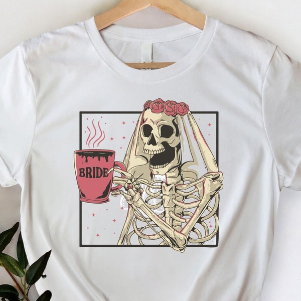 Skelet bruid shirt, vrijgezellenfeest shirts, bruids partij shirt, grappige bruid shirt, cadeau voor bruid, bruidsmeisje shirt, bruid als shirt