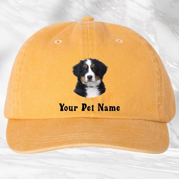 Custom Dog Photo Hat, Personalized Pet Name Cap, Dog Owner Gift, Pet Lover Hat, Cute Dog Hat, Animal Lover Cap, Hat