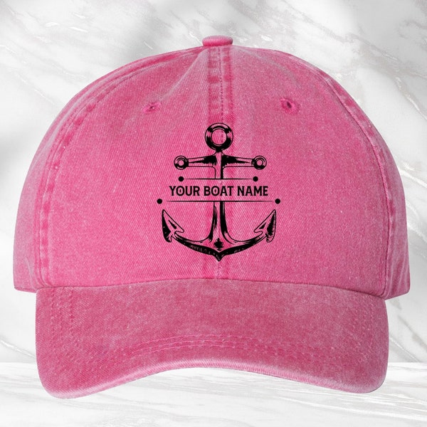 Custom Boat Name Hat, Personalized Boating Cap, Boat Owner Gift, Anchor Hat, Captain Cap, Cruise Vacation Hat, Boating Cap, Fisher Hat