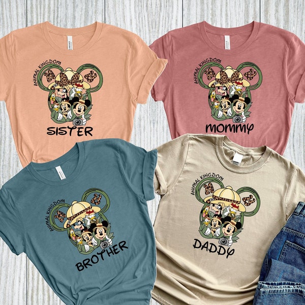 Custom Disneyworld Animal Kingdom Family Matching Shirt, Personalized Disneyworld Safari Shirt, Disneyland Family Trip Shirt, Mickey Safari