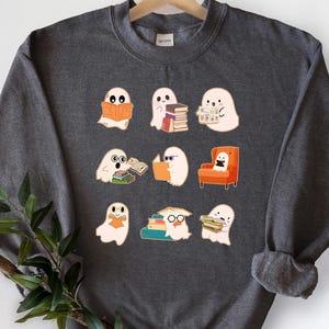 Read More Booooks Sweatshirt, Cute Ghost Reading Sweatshirt, Halloween Book Lover Shirt, Spooky Season Reading Shirt for Book Lover Gift