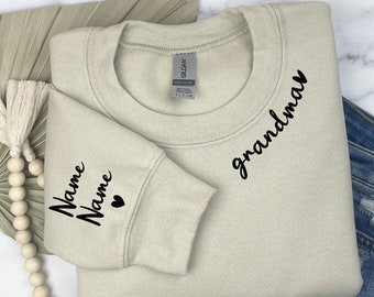 Custom Grandma Sweatshirt With Names, Personalized Grandchild Name Sweatshirt, Grandma Shirt, Grandma Christmas Gift, Nana Sweater