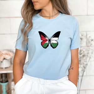 Palestine Butterfly Shirt, Stand With Palestine, Activist Shirt, Support Palestine Shirt, War Protest Shirt, Save Gaza, Watermelon Palestine image 4