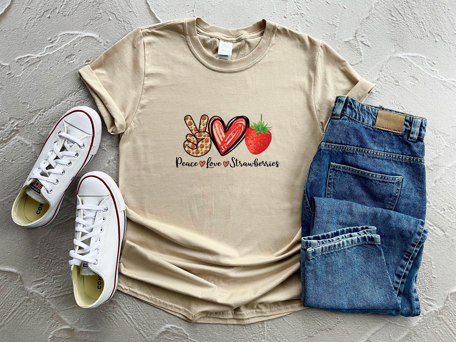 Peace Love Strawberries Shirt Strawberry Lovers Shirt Fruit - Etsy