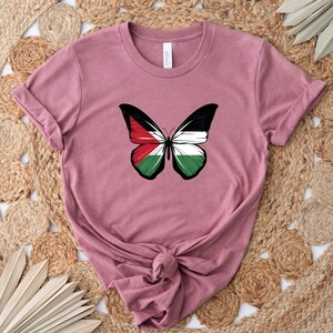 Palestine Butterfly Shirt, Stand With Palestine, Activist Shirt, Support Palestine Shirt, War Protest Shirt, Save Gaza, Watermelon Palestine image 2