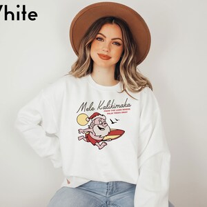 Mele Kalikimaka Hawaii Sweatshirt, Hawaiian Christmas Sweater, Surfing Santa Shirt, Happy New Year, Xmas Gift, Family Holiday Sweatshirt image 7