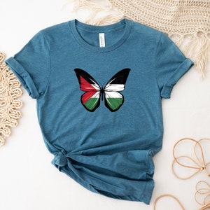 Palestine Butterfly Shirt, Stand With Palestine, Activist Shirt, Support Palestine Shirt, War Protest Shirt, Save Gaza, Watermelon Palestine image 6