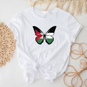 Palestine Butterfly Shirt, Stand With Palestine, Activist Shirt, Support Palestine Shirt, War Protest Shirt, Save Gaza, Watermelon Palestine image 7