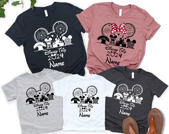 Custom Name Disneyland Matching Family Shirt, Personalized Disneyland Family Trip Shirts, Custom Mickey And Minnie Shirts, Mickey Park tee