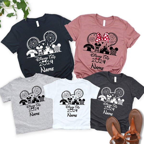 Custom Name Disneyland Matching Family Shirt, Personalized Disneyland Family Trip Shirts, Custom Mickey And Minnie Shirts, Mickey Park tee