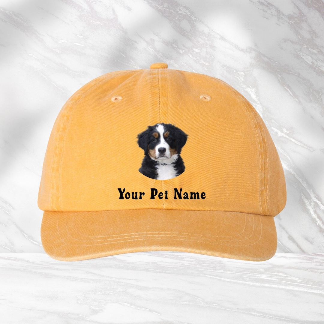 Custom Dog Photo Hat, Personalized Pet Name Cap, Dog Owner Gift, Pet
