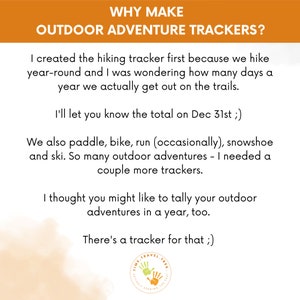 Outdoor activity tracker Perpetual sport tracker Hiking tracker Easy to use outdoor adventure calendar Printable tracker Yearly goal tracker image 7