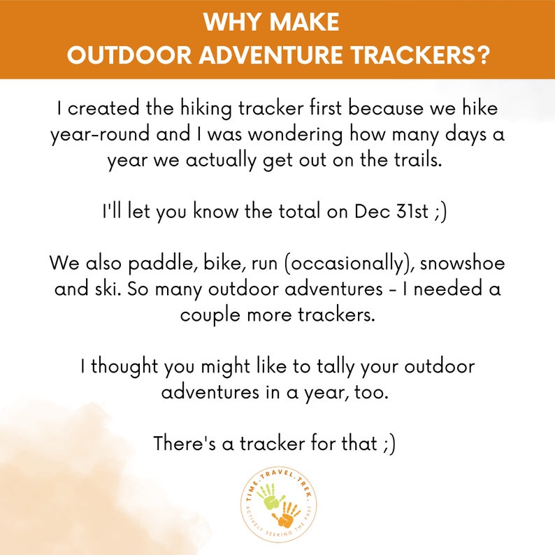 Outdoor activity tracker Perpetual sport tracker Hiking tracker Easy to use outdoor adventure calendar Printable tracker Yearly goal tracker image 7