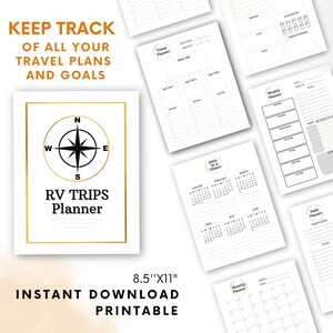 Van Life RV Travel Planner Trip Organizer, RV Vacation Organizer, Goal Tracker, Trip Itinerary Planner, RV Menu Planning, 2024/25 Calendar image 5