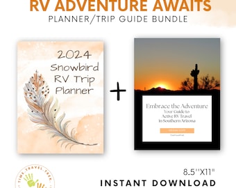 Arizona RV trip guidebook + Travel planner BUNDLE | Arizona Adventure awaits printable | Retirement travel | RV travel organizer | Van life
