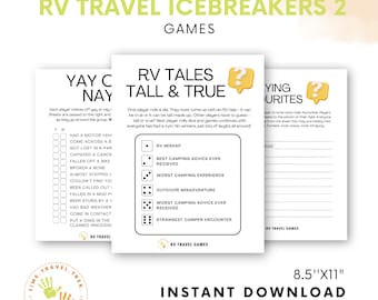 RV travel game Ice breaker games Happy hour games Snowbird potluck dinner games Ice breaker questions Printable games Get to know you games