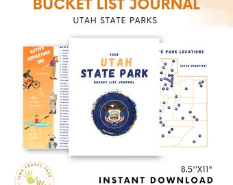 Utah Travel Planner and Utah State Park Tracker - Printable Adventure Journal - 50 Pages with Park Map & Journaling Prompts