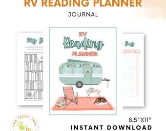 Book-lovers Reading Journal & Printable Planner for Readers Who Wander or Live the RV Life (Perfect Mother's Day Gift/ Retirement Gift)