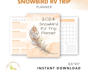 Snowbird RV Trip Planner | Printable Adventure Planner | Digital Download Travel Planner | RV Winter Trip | Winter RV Travel Planner