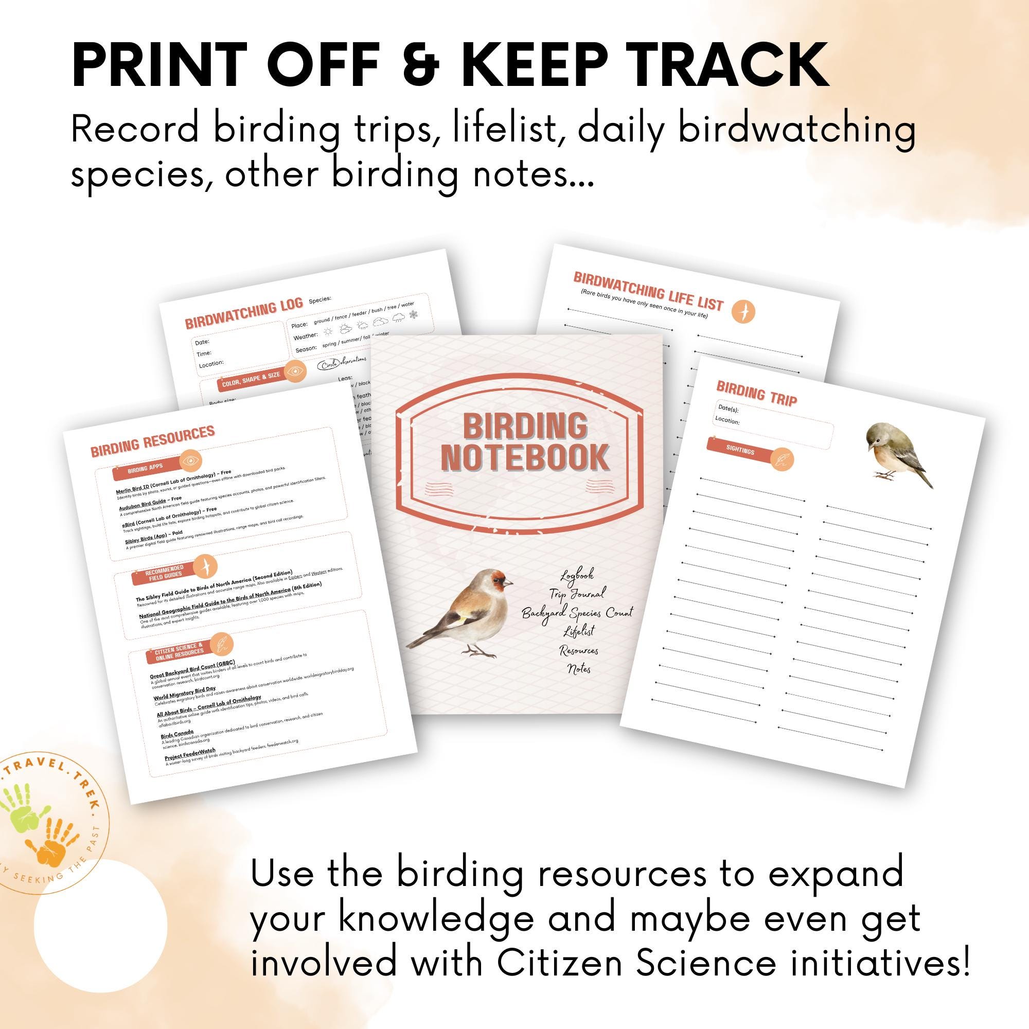 Printable Birding Journal | Backyard Birdwatching Logbook (digital ...