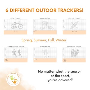 Outdoor activity tracker Perpetual sport tracker Hiking tracker Easy to use outdoor adventure calendar Printable tracker Yearly goal tracker image 3