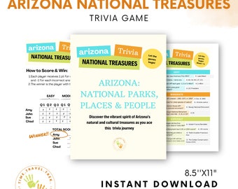 Parks trivia game Printable trivia quiz Arizona National Monuments trivia Camping games RV travel game Party printable game Group game