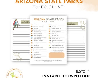 Arizona State Parks Bucket List Printable Journal Pages Printable RV adventures Digital Download Digital Printable Product Travel Adventures