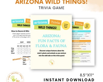 Wild Things of Arizona Trivia Game - Desert Plants & Wildlife Fun Educational Game Night - Desert Lover Gift - Nature Nut – Retirement Game