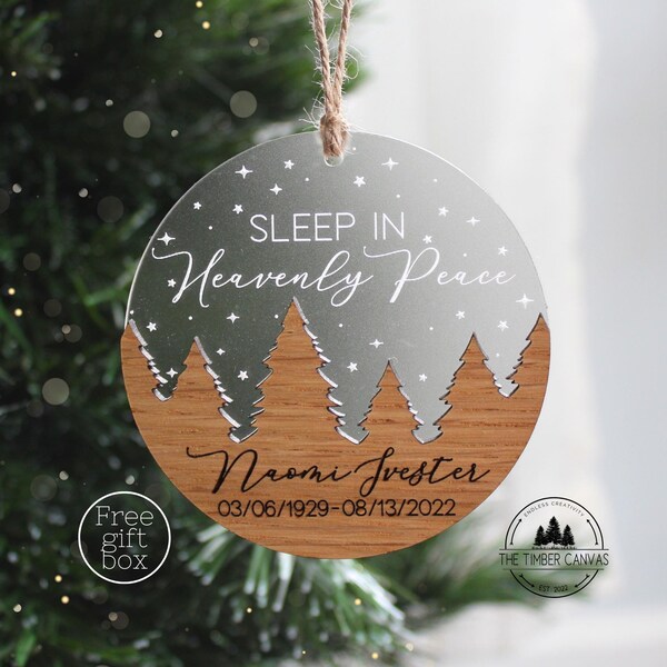 Personalized Memorial Christmas Ornament: Sleep in Heavenly Peace, Miscarriage Gift, Child Loss, Remembrance
