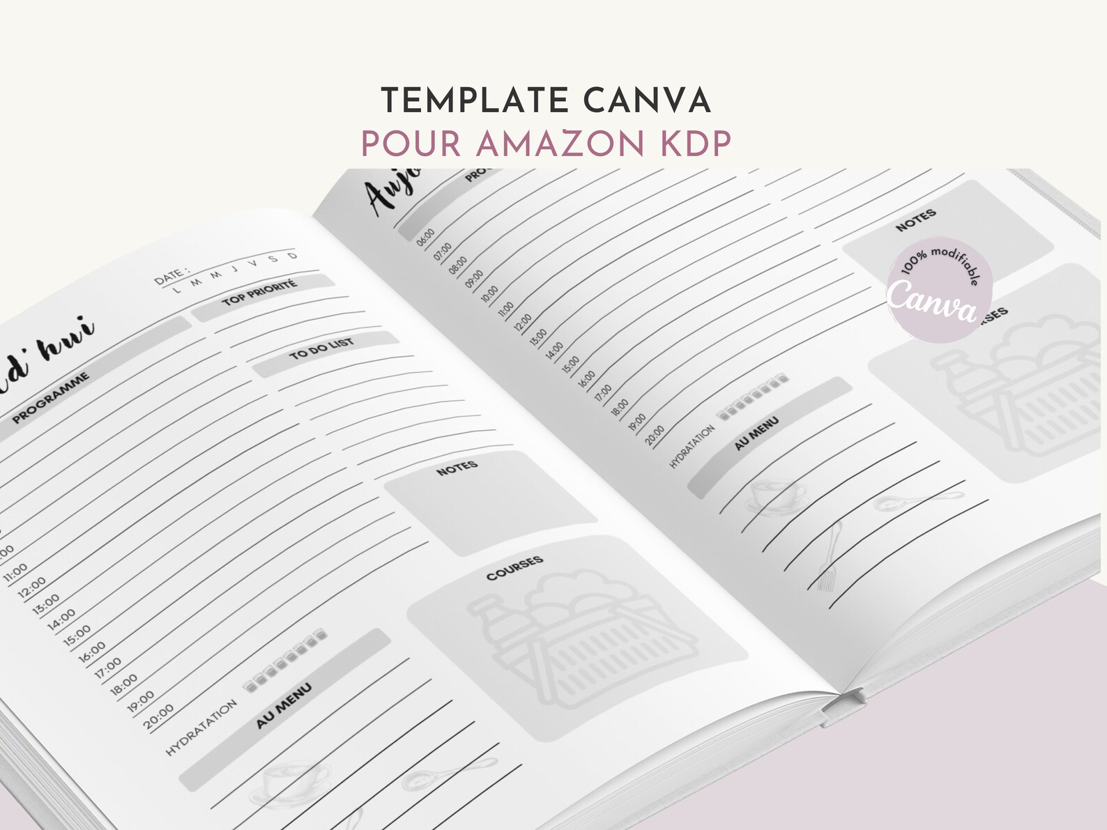 Planner Quotidien / Daily Planner nondaté en français 6x9 Etsy España