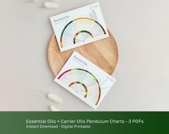 Essential Oils Pendulum Dowsing Chart + Carrier Oils Chart | Pendulum Dowsing Board | Printable - Digital Download