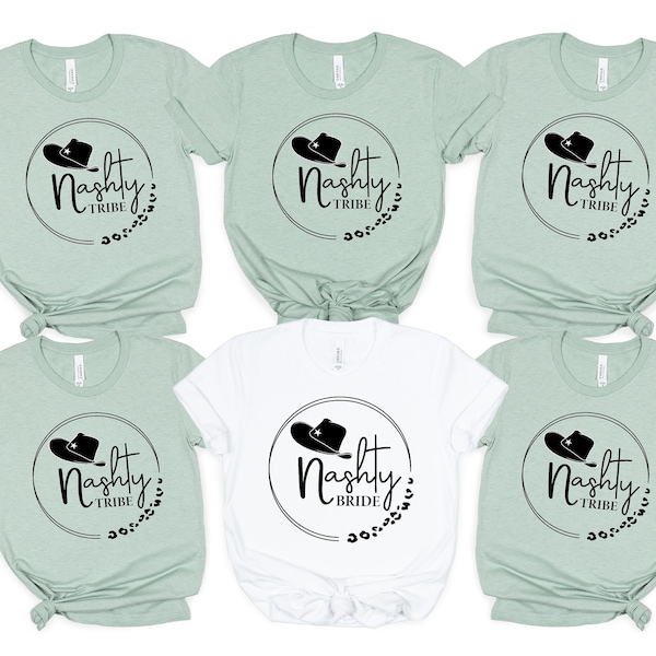 Bridal Party Shirt Celebrating The Bride's Love For Nashville And Country Music Stylish Nashville Bride Squad T-shirt For The Bachelorette