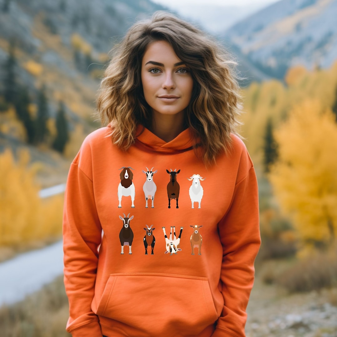 Cute Goat Hoodie, Goat Theme Hoodie, Farm Animals Hoodie, Animal Lover