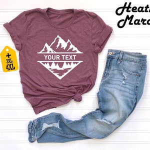 Personalized Mountain Shirt, Personalized Camp Shirts, Custom Mountains Trip Shirt, Custom Camping Shirts, Hiking Shirts, Nature Lover Shirt image 5