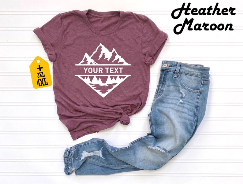 Personalized Mountain Shirt, Personalized Camp Shirts, Custom Mountains Trip Shirt, Custom Camping Shirts, Hiking Shirts, Nature Lover Shirt image 5