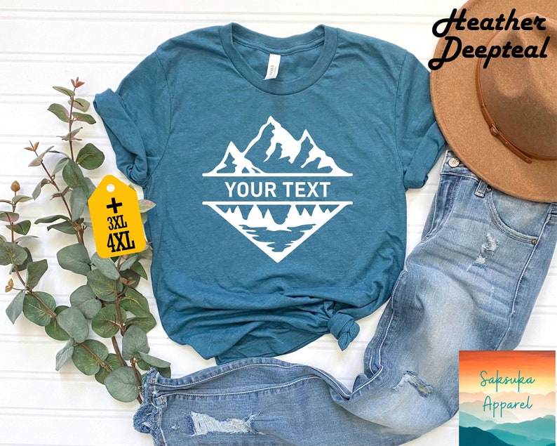 Personalized Mountain Shirt, Personalized Camp Shirts, Custom Mountains Trip Shirt, Custom Camping Shirts, Hiking Shirts, Nature Lover Shirt image 1
